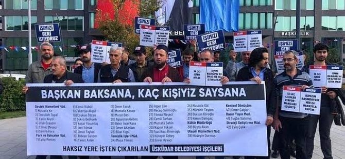 ÜSKÜDAR BELEDİYESİ ÖNÜNDE PROTESTO EYLEMİ