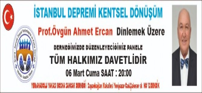 BOSNA SANCAK DERNEĞİ'NDEN PANEL DAVETİ