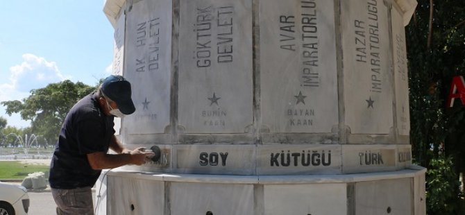 KARTAL'DA ATATÜRK ANITI VE MERMER TABLETLER RESTORE EDİLMEYE BAŞLANDI