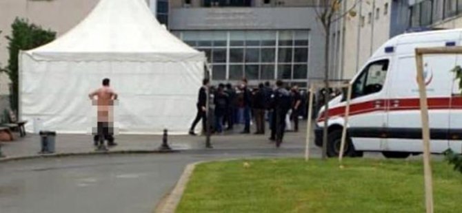 MERSİN'DE  BİR GARİP PROTESTO! TEST SIRASINA İSYAN EDEN YURTTAŞ HASTANE ÖNÜNDE  SOYUNDU