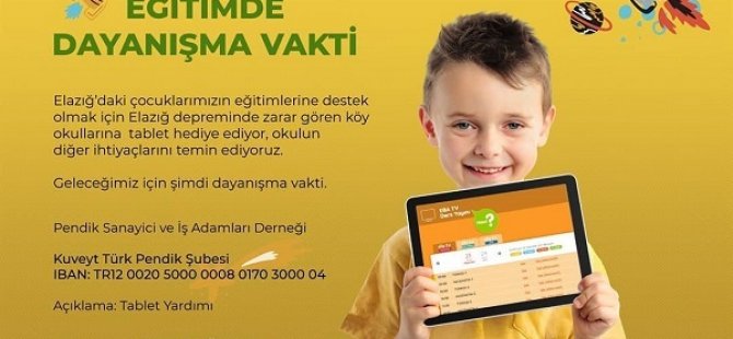 PESİAD'DAN ELAZIĞ YEDİGÖZE İLKÖĞRETİM OKULUNA TABLET BAĞIŞI