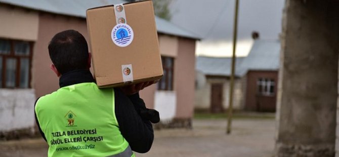 TUZLA GÖNÜL ELLERİ ÇARŞISI'NDAN VAN'A GIDA DESTEĞİ