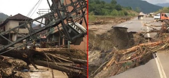 BARTIN'DA  SEL FELAKETİ! 2 KÖYE ULAŞIM SAĞLAYAN KÖPRÜLER YIKILDI