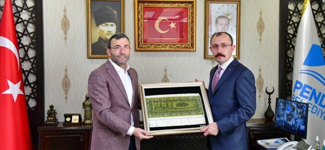 TİCARET BAKANI  MEHMET MUŞ'TAN  PENDİK BELEDİYE BAŞKANI AHMET CİN'E ZİYARET