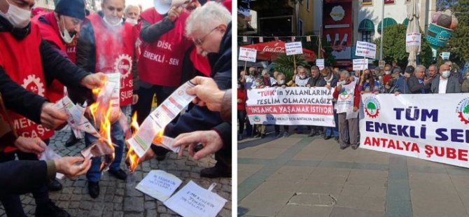 EMEKLİLER MAAŞLARINA YAPILAN ZAMLARI PROTESTO ETTİ