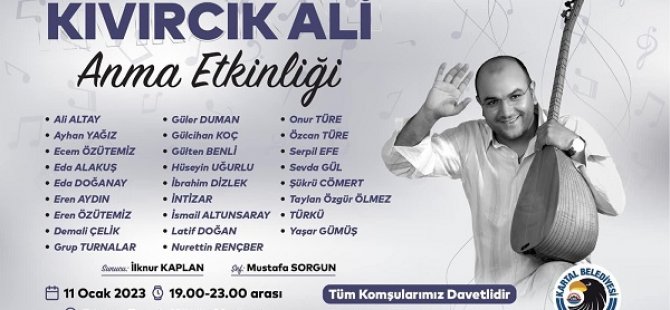 KIVIRCIK ALİ VEFATININ 12. YILINDA KARTAL'DA ANILACAK