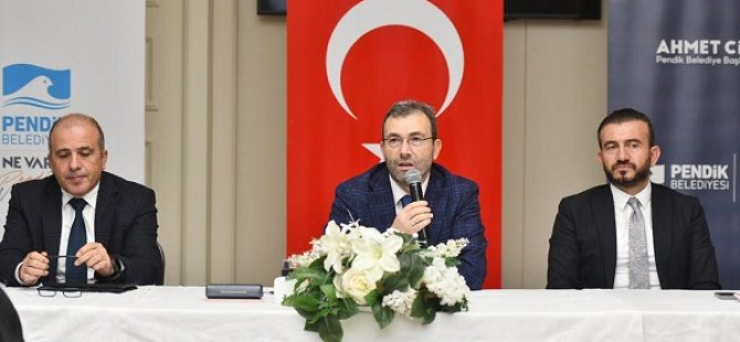 BAŞKAN AHMET CİN MUHTARLARLA TOPLANTIDA BİR ARAYA GELDİ