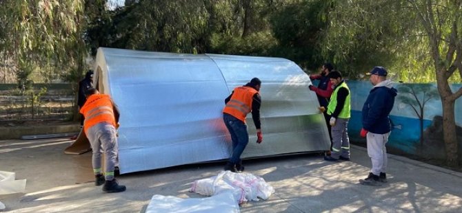 KARTAL BELEDİYESİ HATAY'DA AFET KOORDİNASYON ÇADIRI KURDU