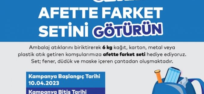 KARTAL BELEDİYESİ'NDEN 'ATIĞI GETİRİN AFETE SETİNİ GÖTÜRÜN' KAMPANYASI