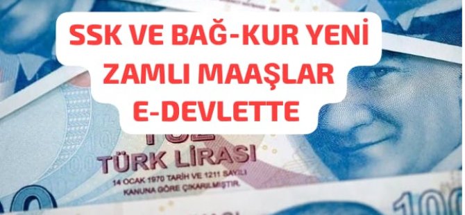 SGK VE BAĞ-KUR EMEKLİLERİNE YAPILAN YENİ  ZAMLI MAAŞLAR E-DEVLETE YÜKLENDİ