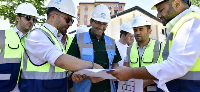 BAŞKAN AHMET CİN ULUHAN CADDESİ'NDEKİ ÇALIŞMALARI İNCELEDİ