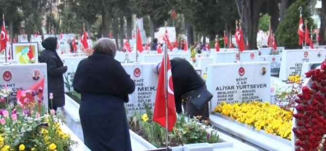 15 TEMMUZ ŞEHİTLERİNİN YAKINLARI EDİRNEKAPI ŞEHİTLİĞİNDE