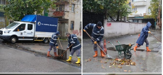 KARTAL BELEDİYESİ YOĞUN YAĞIŞLARA KARŞI ALARMA GEÇTİ