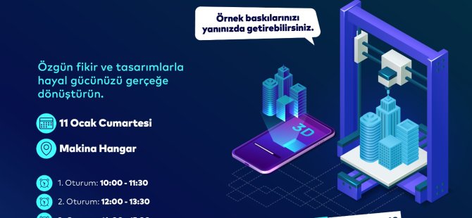 KARTALLI GENÇLER 3 BOYUTLU YAZICI TEKNOLOJİSİNİ MAKİNA HANGAR'DA KEŞFEDECEK